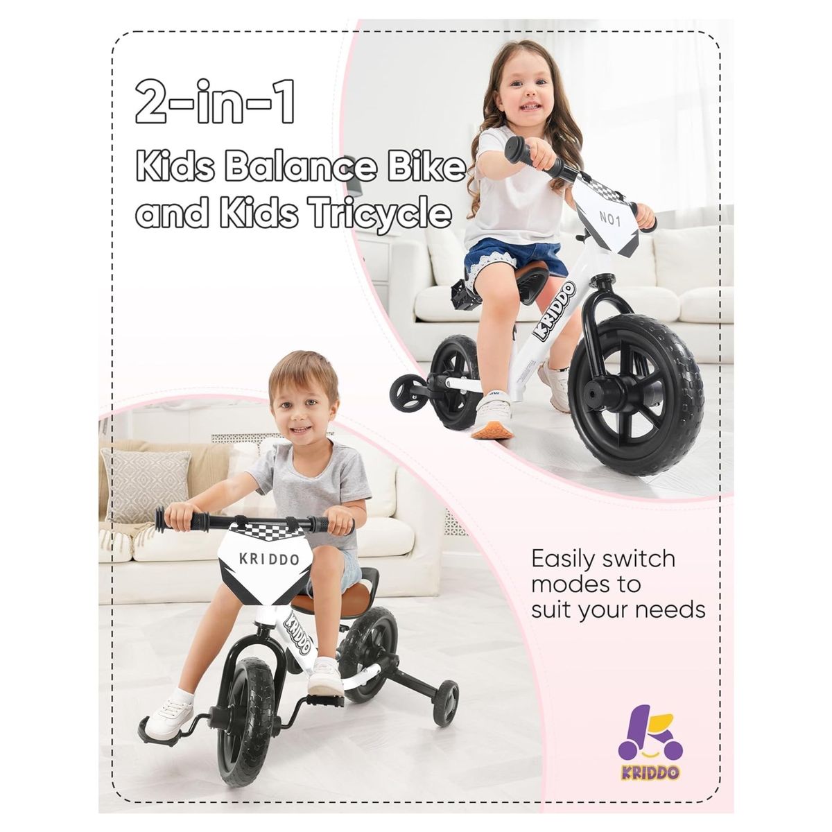 GENERICO - Triciclo Bicicleta 2 en 1 Equilibrio Balance 1 a 4 años