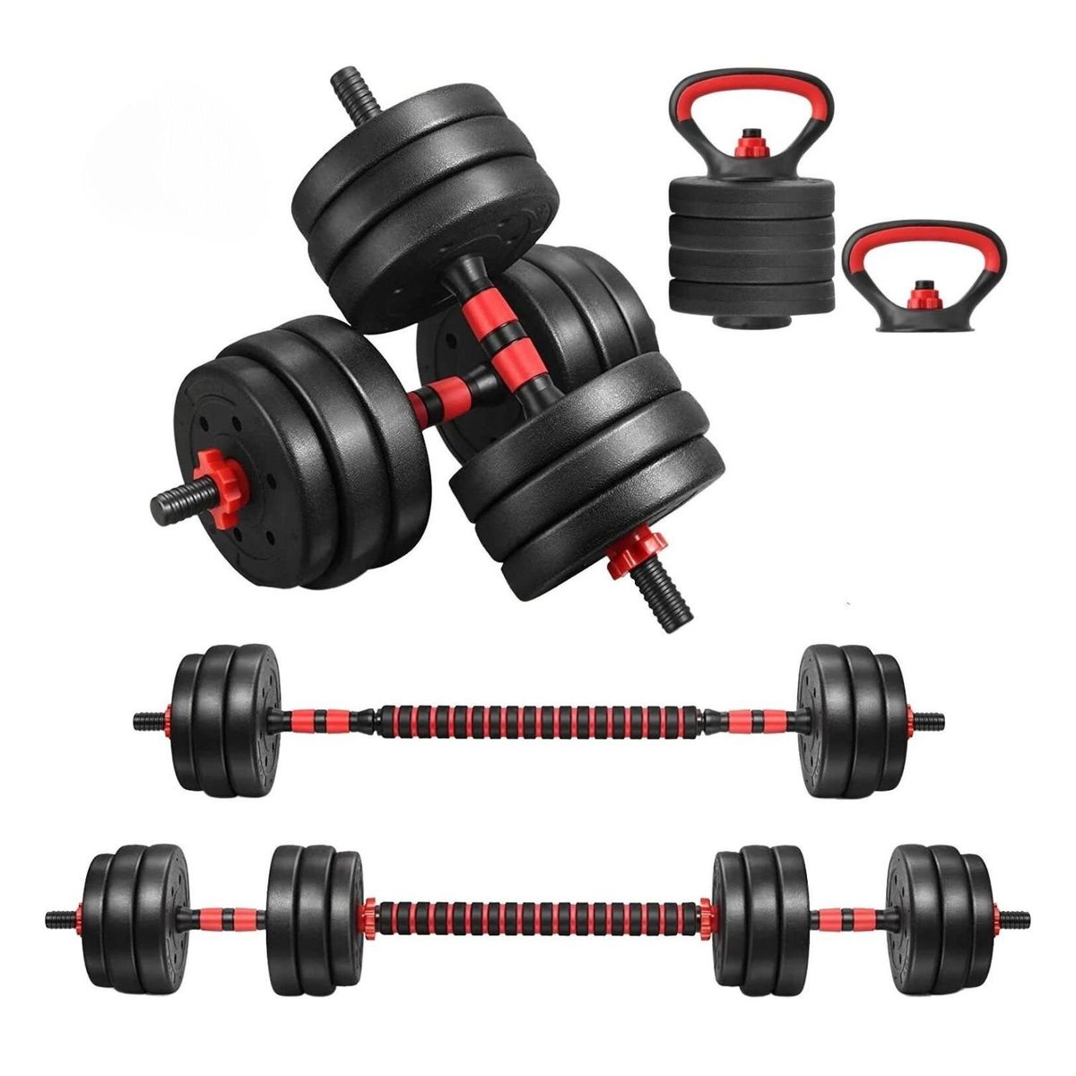 GENERICO - Juego de Mancuernas Ajustables de 20 kg, Convertibles