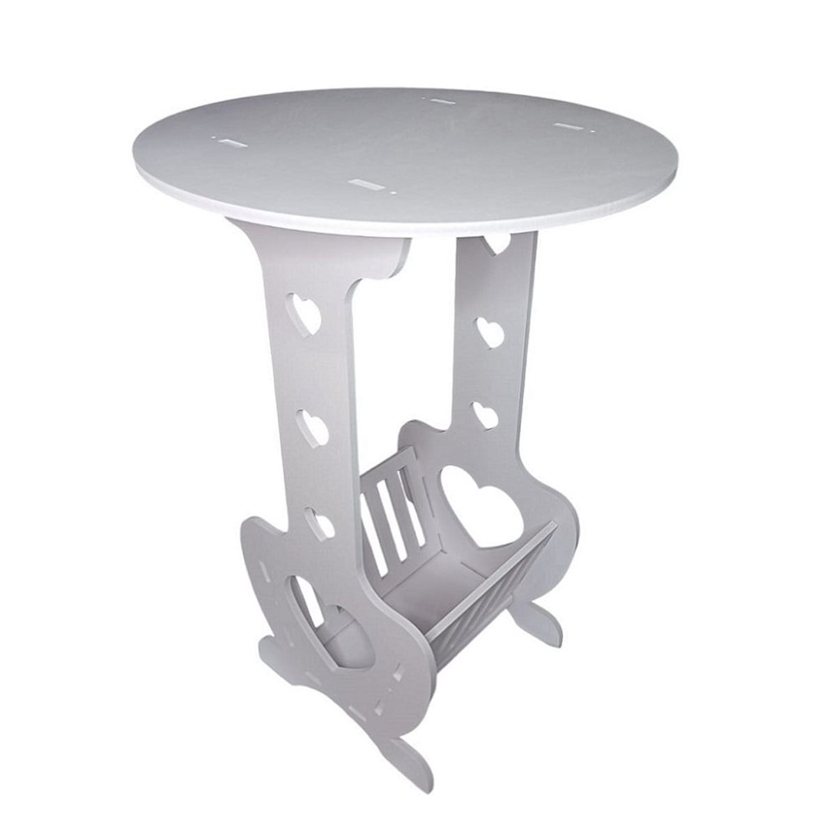 GENERICO - Mesa circular centro de mesa con estante organizador porta libros