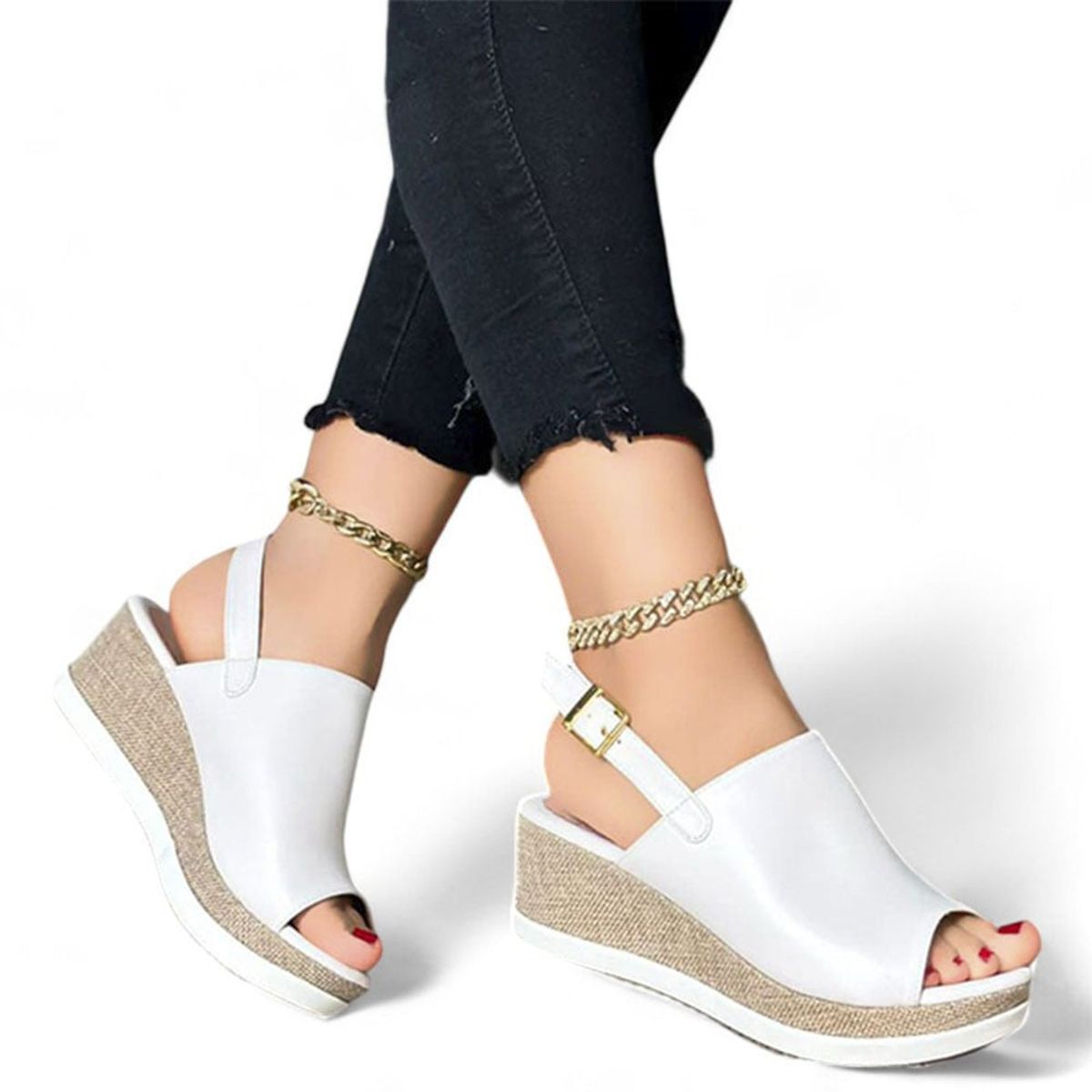 GENERICO - 2046L-43 Sandalia Mujer Yomar Romina Lara Color Blanco