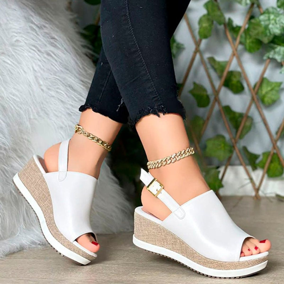 GENERICO - 2046L-43 Sandalia Mujer Yomar Romina Lara Color Blanco