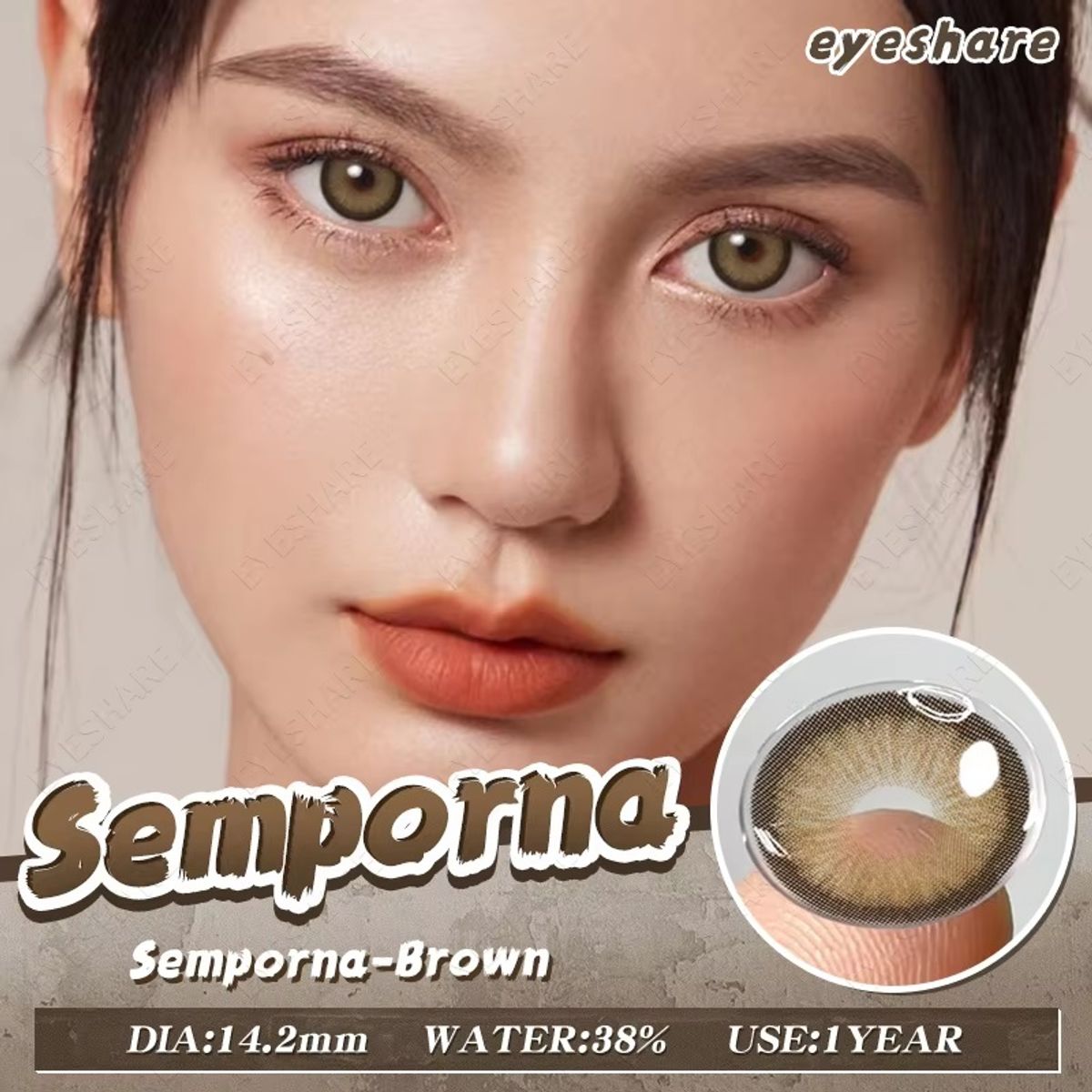 GENERICO - Lentes de contacto de colores EYESHARE - Color Brown - Marron