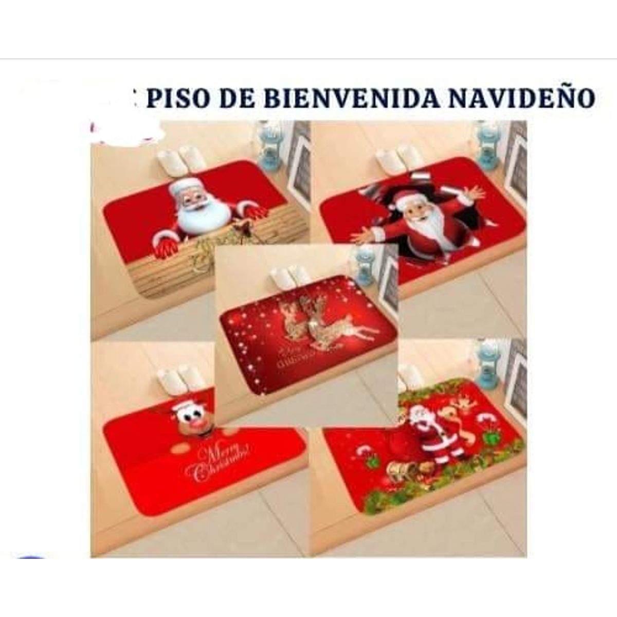 GENERICO - Limpiapiés Navideño - RECTANGULAR