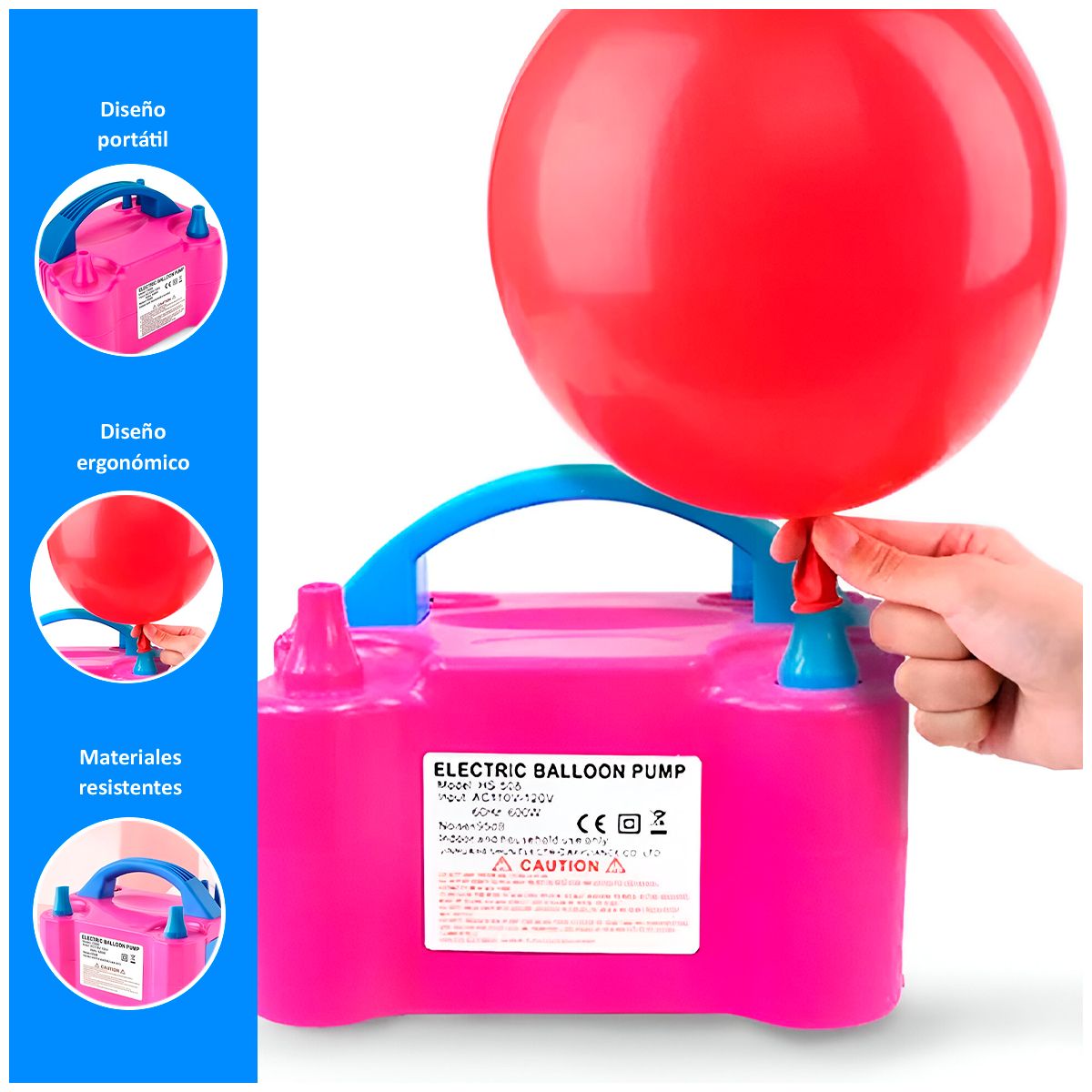 GENERICO - Inflador Eléctrico Soplador de Globo