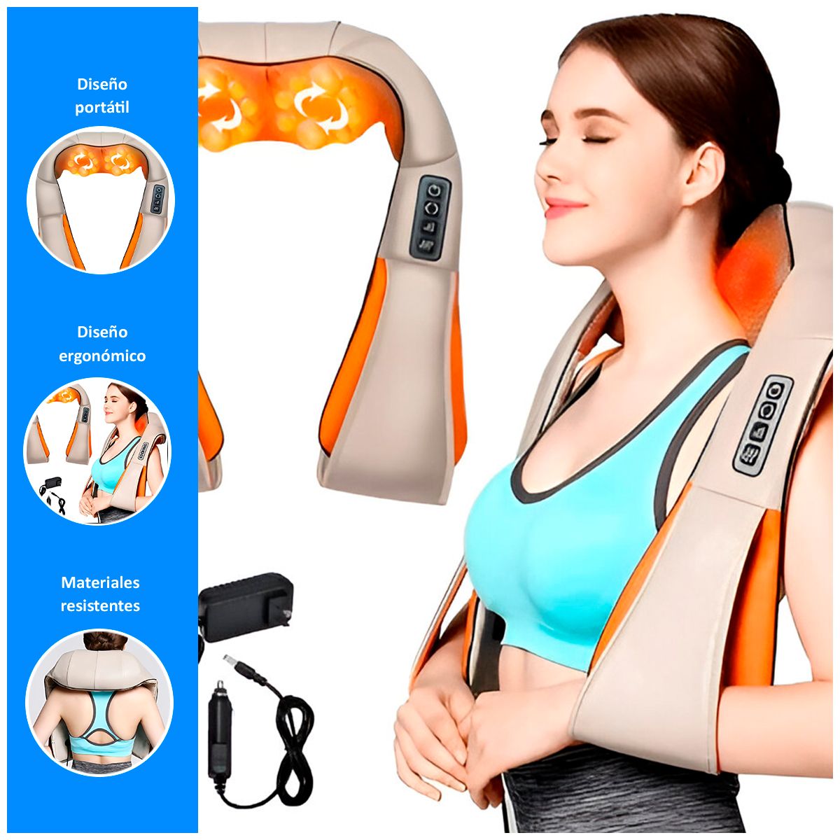 GENERICO - Masajeador cervical y espalda infrarrojo de 16 Modos