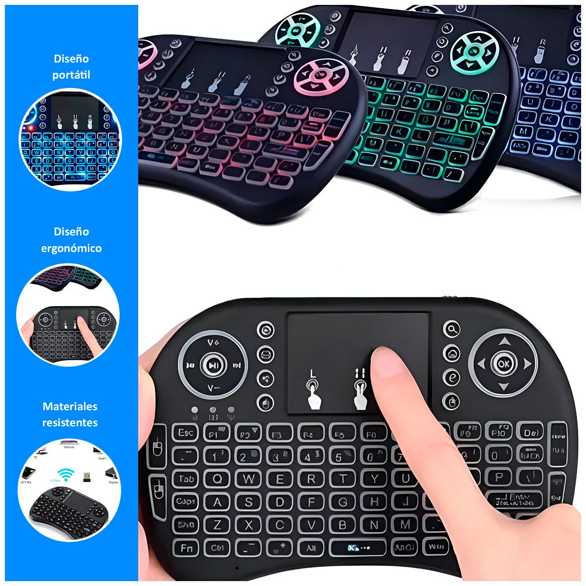 GENERICO - Mini Teclado I8 inalámbrico Multifuncional