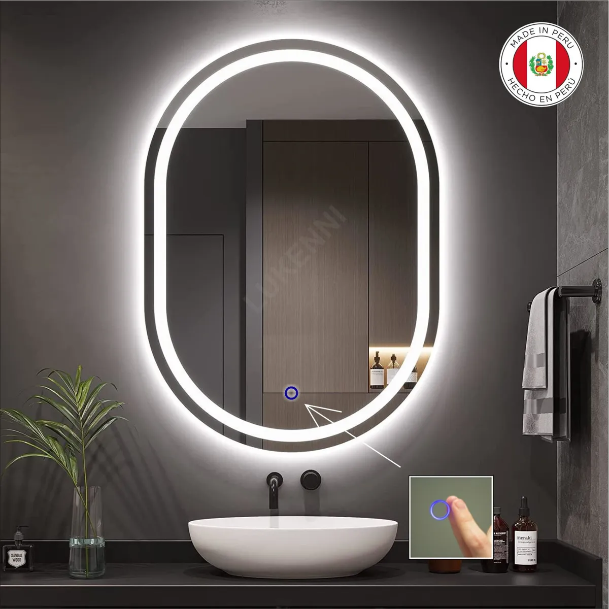 OEM - Espejo LED Táctil 50x70 cm ROMA