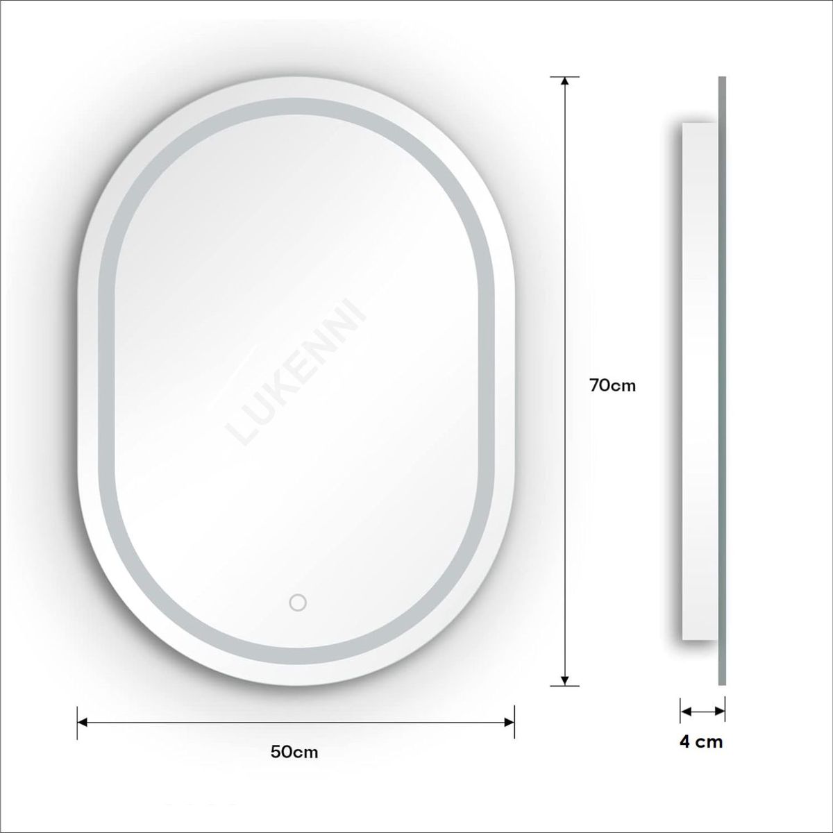 OEM - Espejo LED Táctil 50x70 cm ROMA