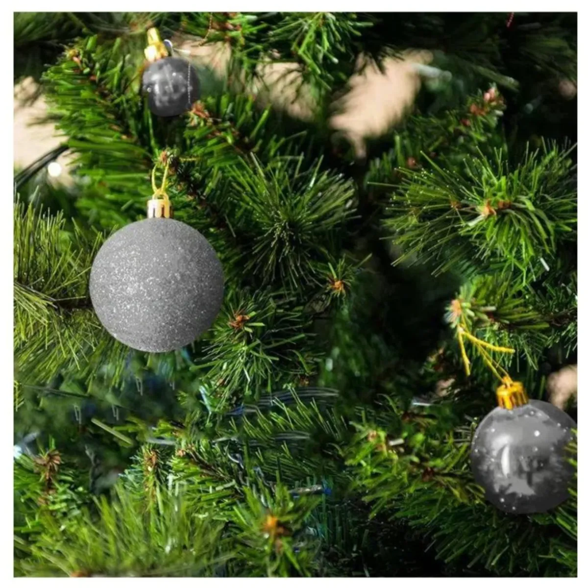 GENERICO - Bolas Navideñas Decorativas Plateadas Box x 12 Und