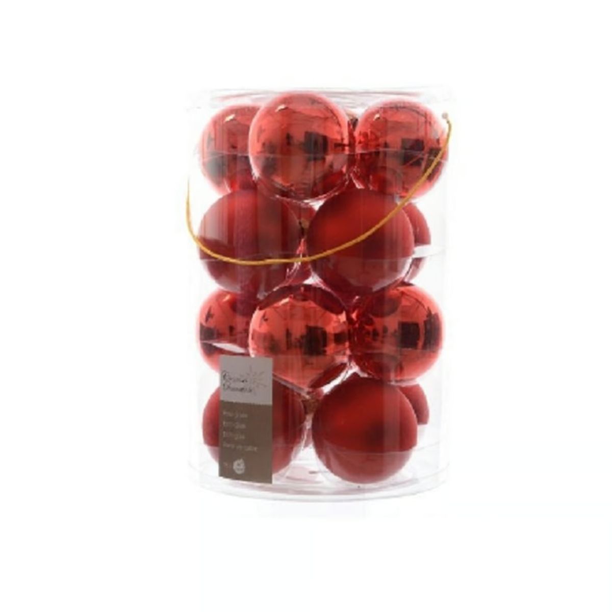 GENERICO - BOLAS DE NAVIDAD ROJAS - SET x16 ESFERAS
