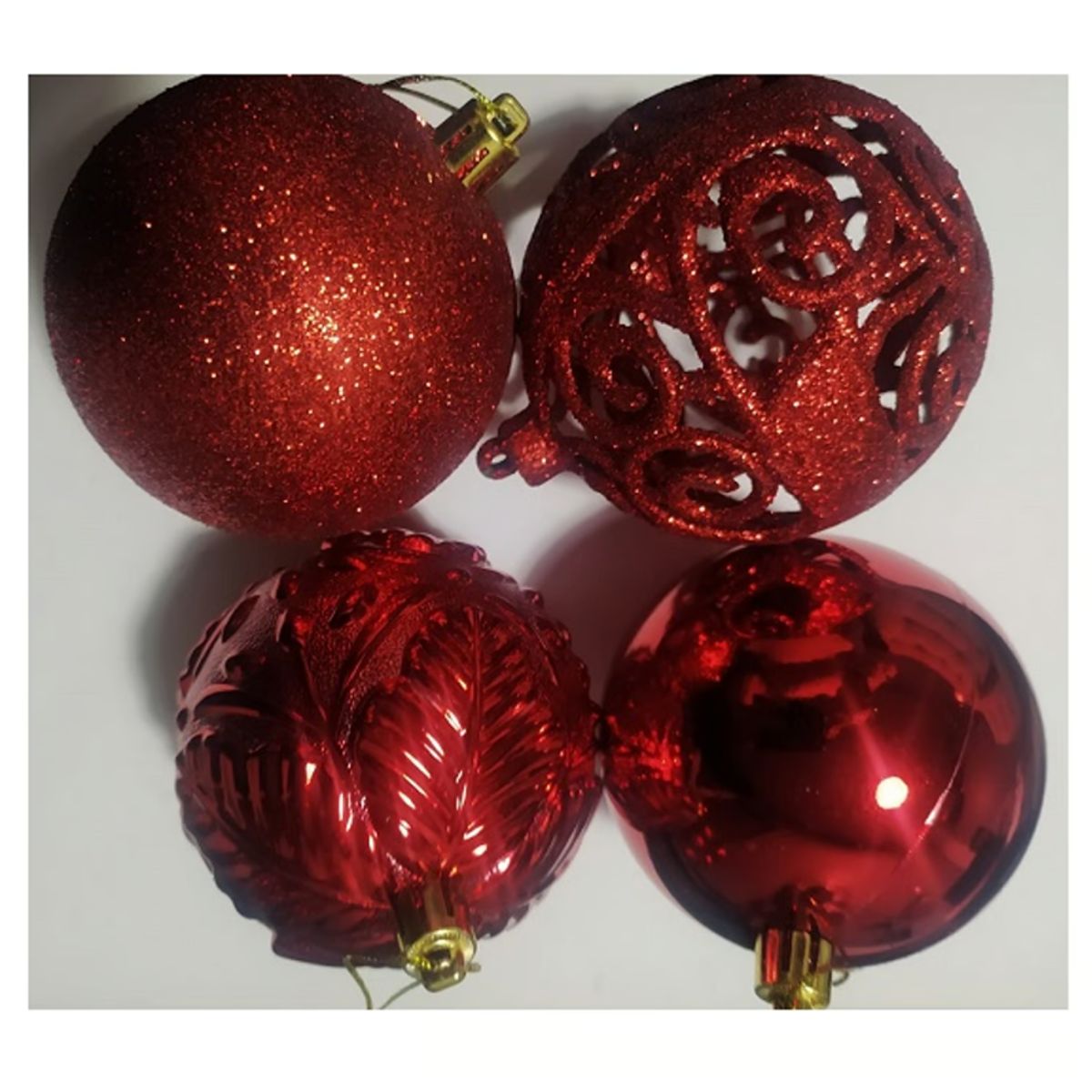 GENERICO - BOLAS DE NAVIDAD ROJAS - SET x16 ESFERAS