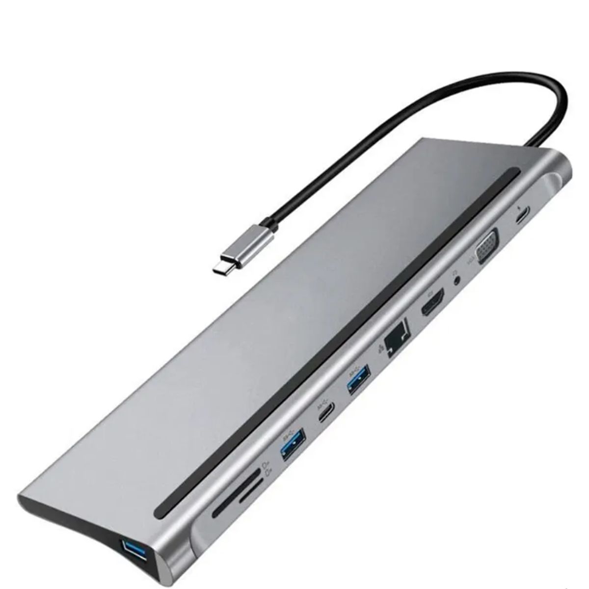 GENERICO - Hub Estacion Adaptador Tipo C 11 en 1 Multiport Hdmi Vga - Aluminio