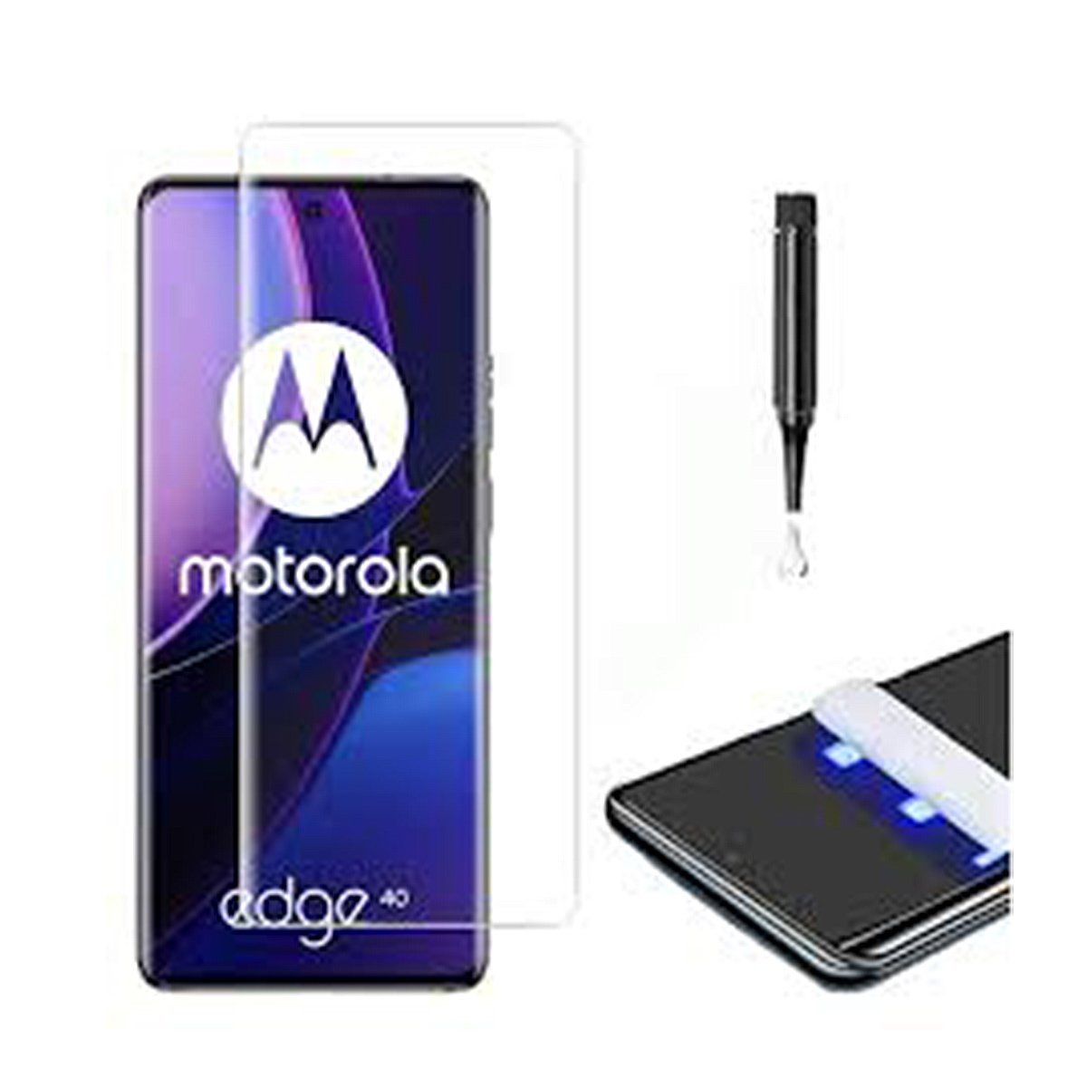 GENERICO - Vidrio Templado Uv Full Moto Edge 40 Protector Transparente