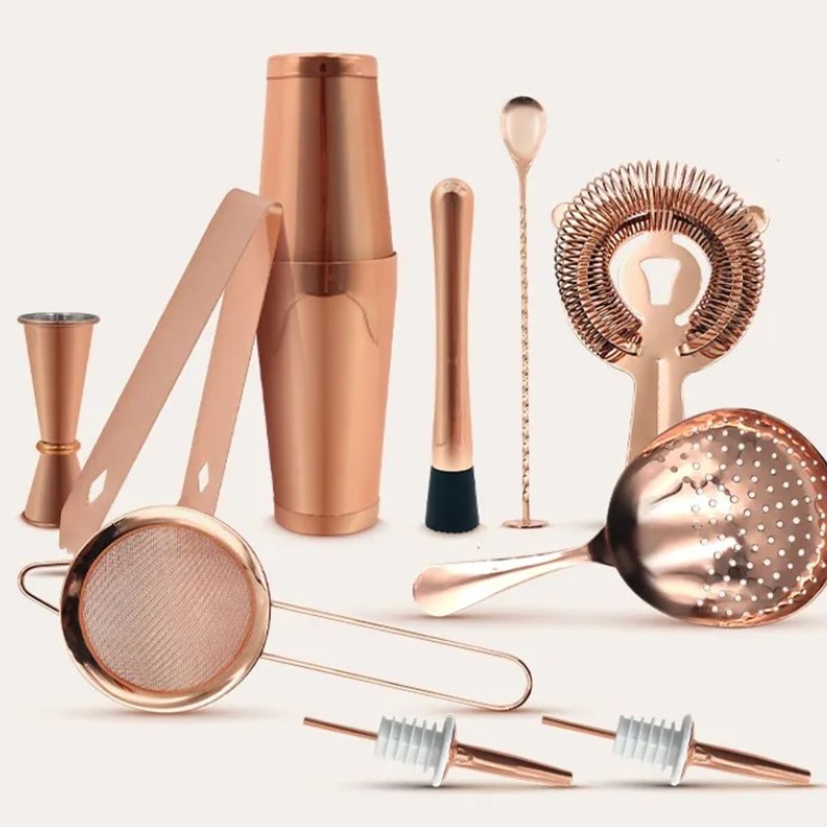 GENERICO - Kit Bartender Profesional 10 Pzs Color cobre en Acero Inox