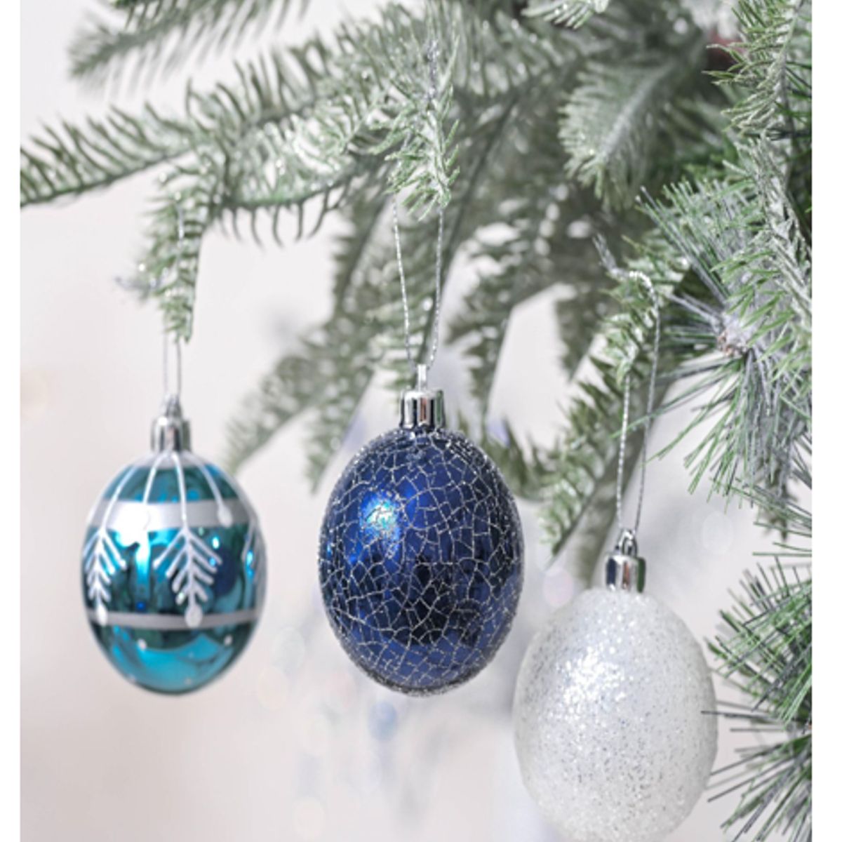 GENERICO - ESFERAS AZUL/BLANCO/PLATEADO -  SET X30 UNIDADES