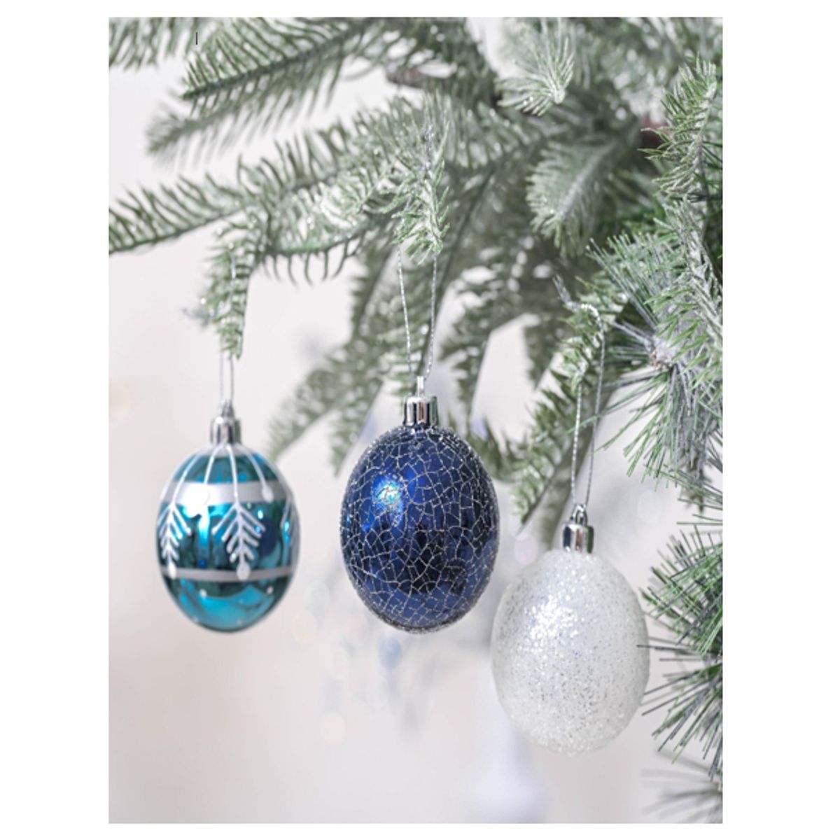 GENERICO - ESFERAS AZUL/BLANCO/PLATEADO -  SET X30 UNIDADES