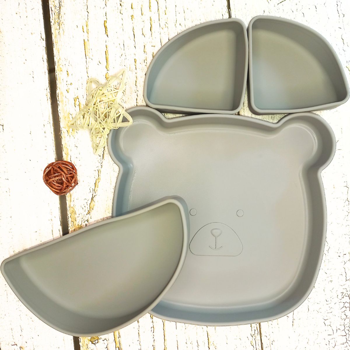 GENERICO - PLATO DE SILICONA - COLOR GRIS