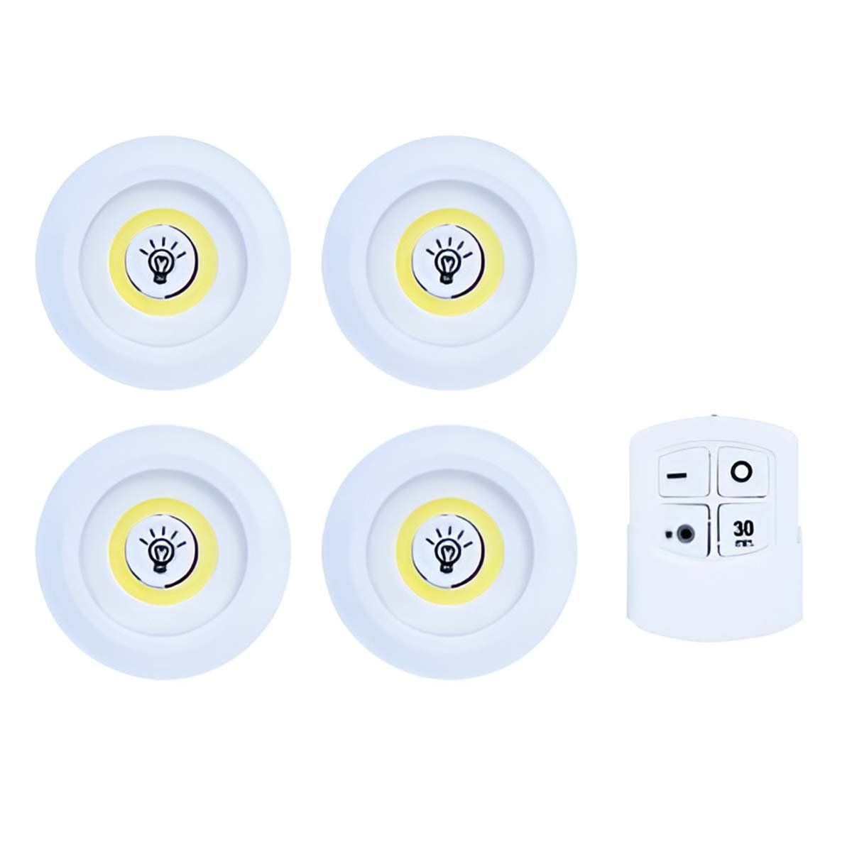 GENERICO - Set de 3 Luces LED con Control Remoto Inalámbrico