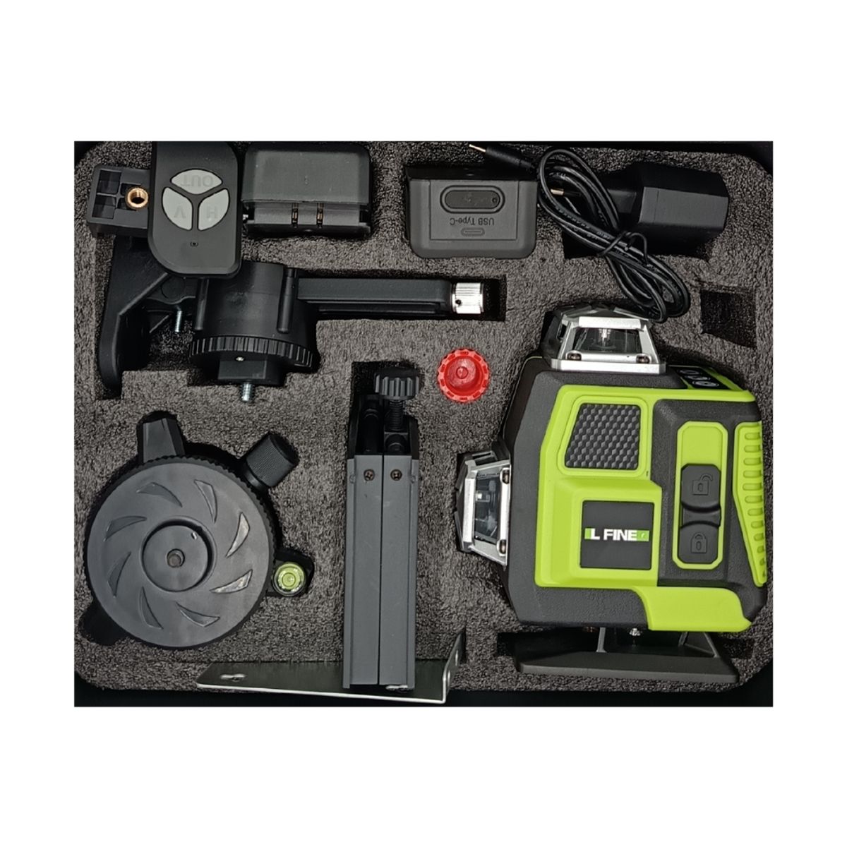 GENERICO - Nivel Laser 16 Líneas Verdes IL FINE LLX-360-11 Recargable + Trípode