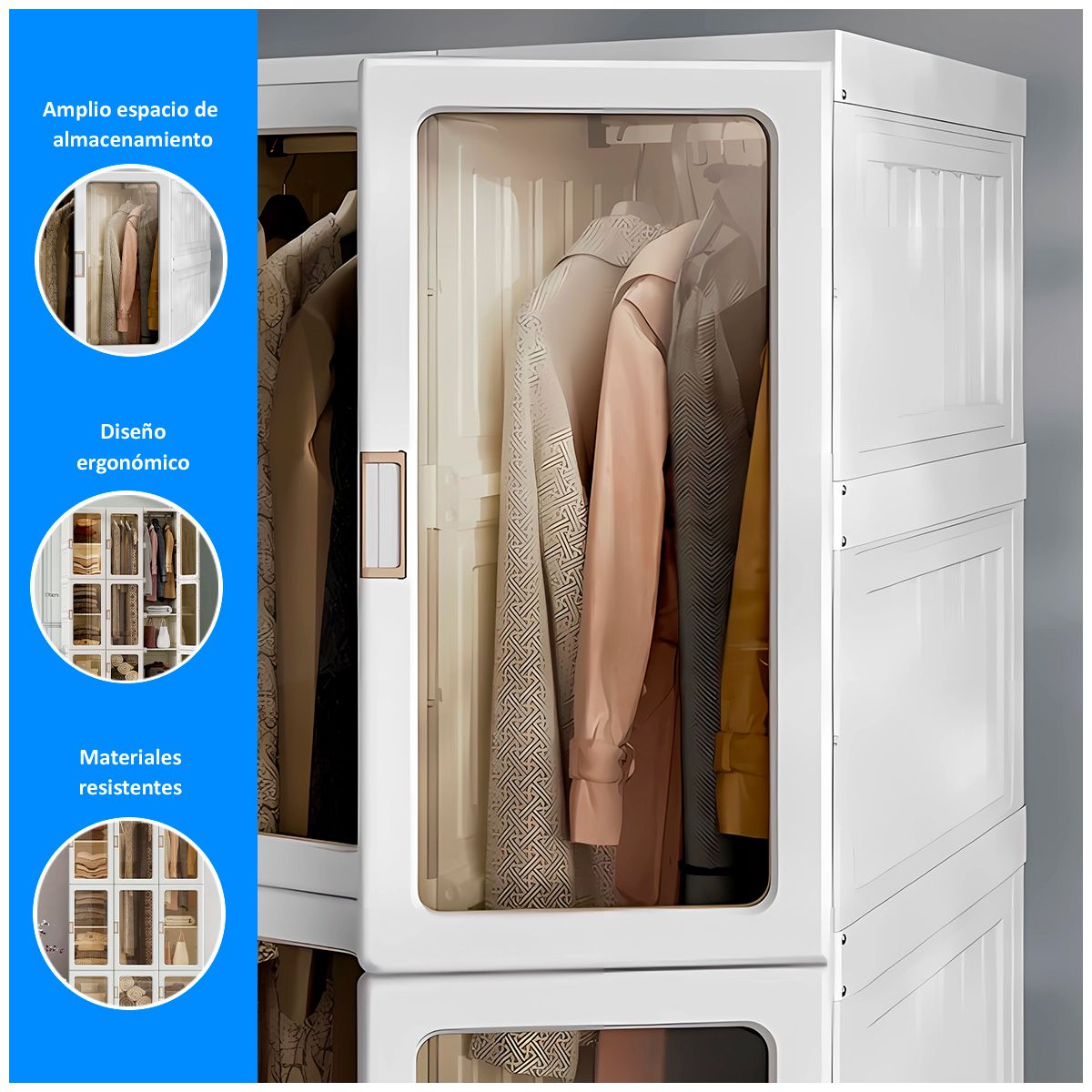 GENERICO - Armario Organizador Pagable de 3 Cuerpos