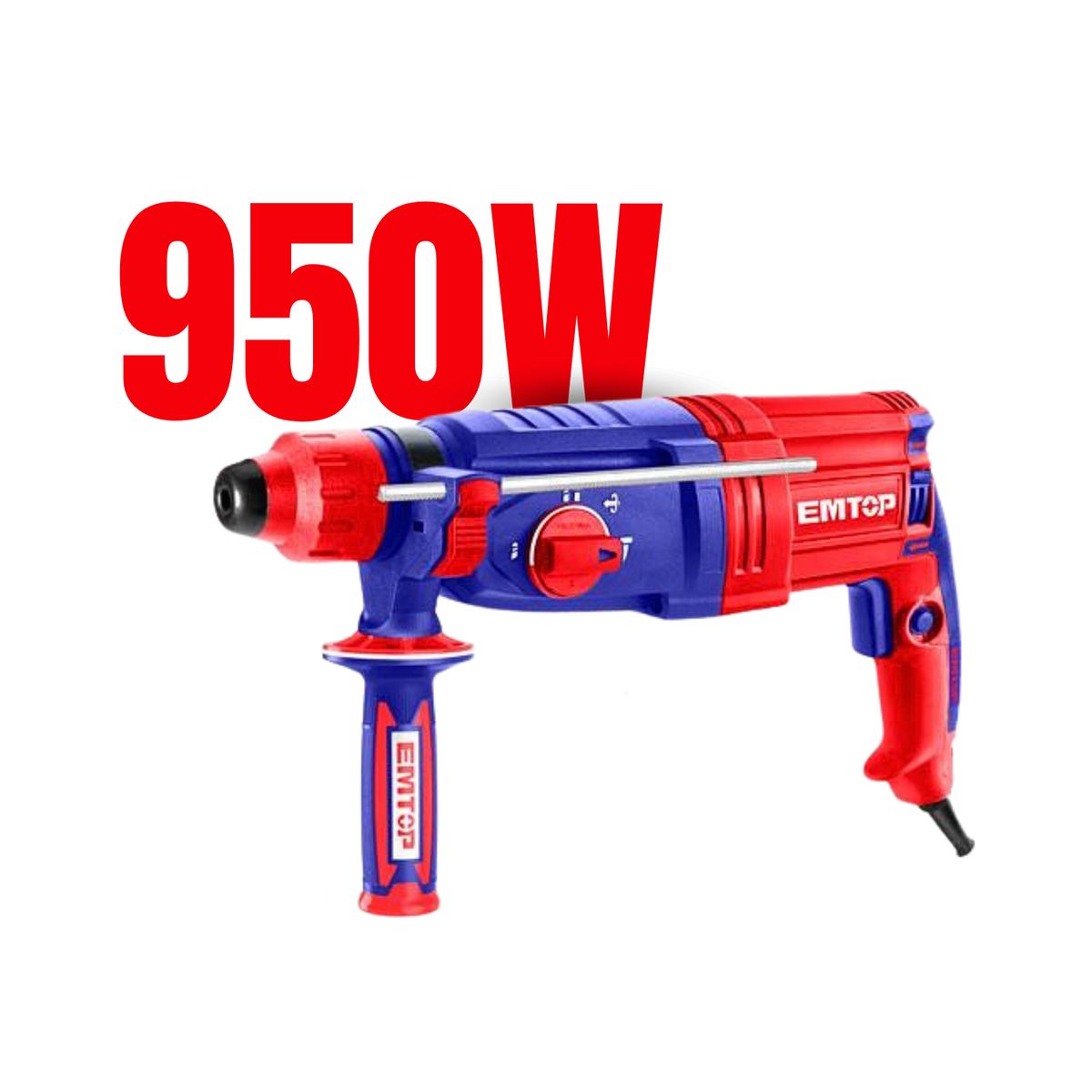 EMTOP - Rotomartillo SDS Plus 950W 2.5 Joules  con portabroca Emtop