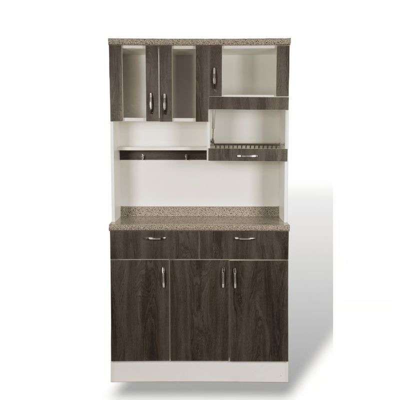 MUEBLES MACRUMO - Repostero de 100cm + Lavavajillas - Color Carbono - Armado