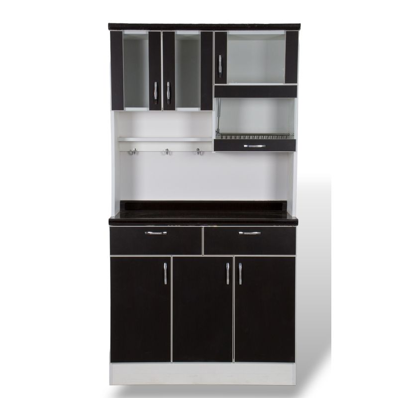 MUEBLES MACRUMO - Repostero de 100cm + Lavavajillas - Color Wengue - Armado