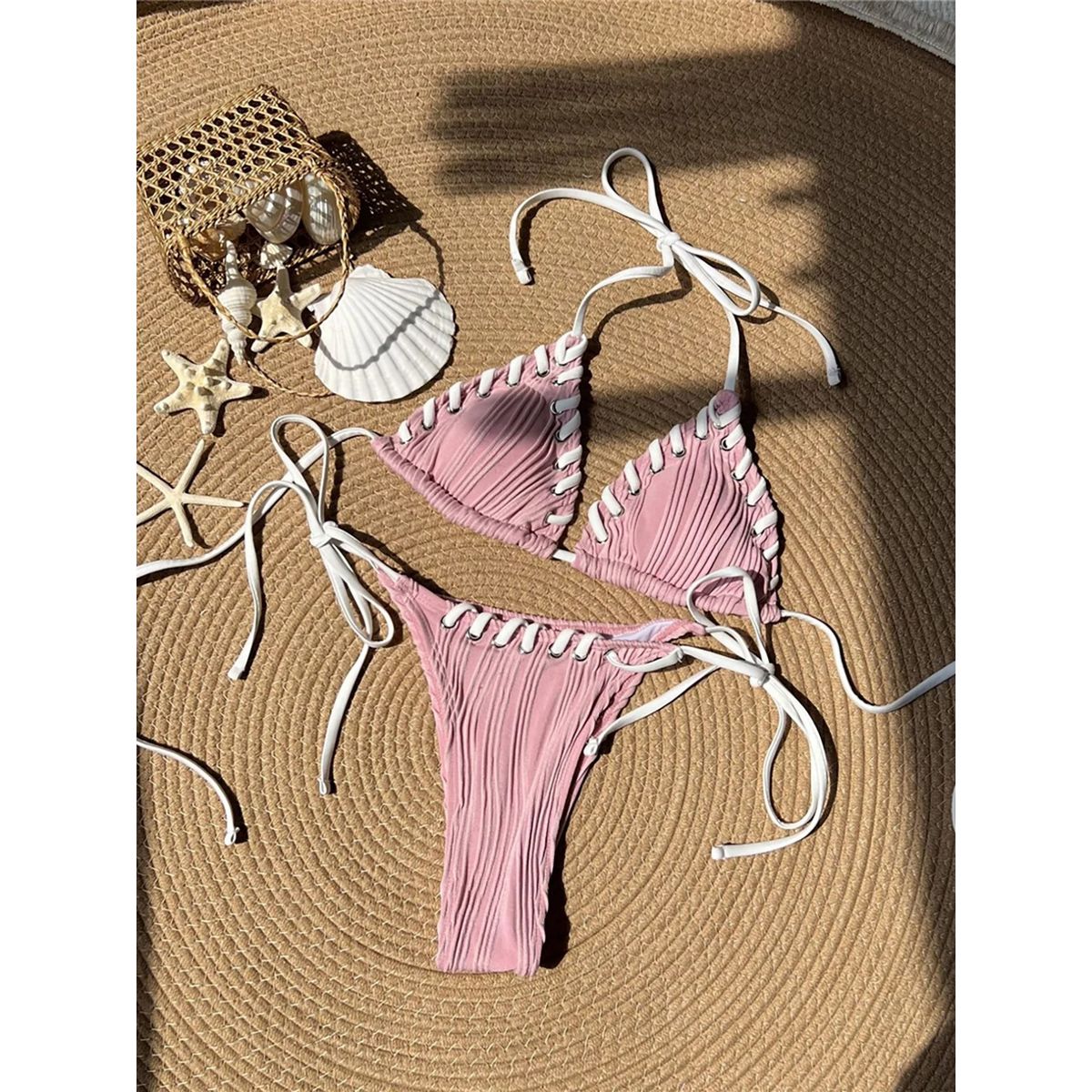 GENERICO - Bikini Sexy Mujer Brasileño 2 piezas Rosa