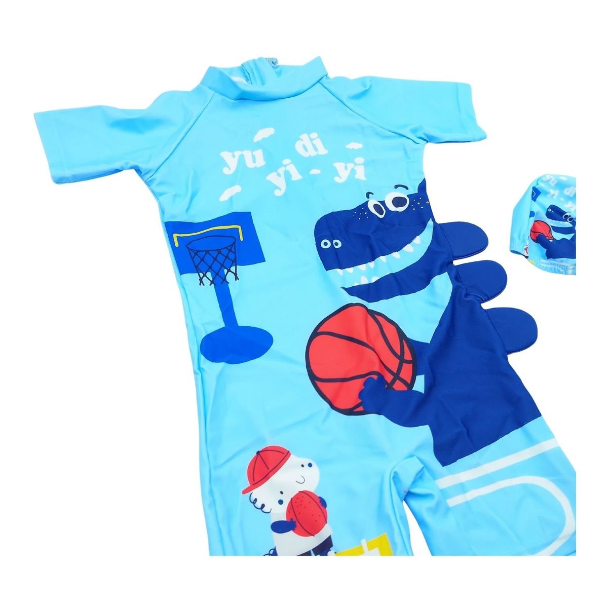 GENERICO - Ropa de Baño para Niño UV Dinosaurio Basquet Azul