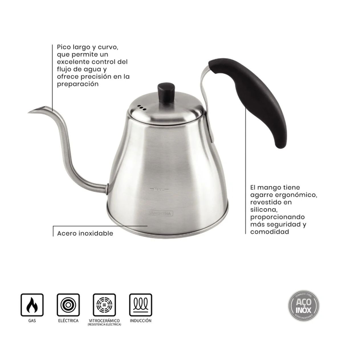 TRAMONTINA - Hervidor Cuello de Cisne 1.2 L - Tramontina