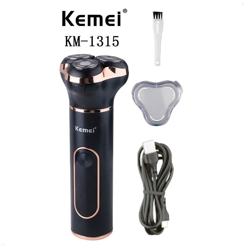 Afeitadora eléctrica recargable barba Km1315 Ipx7 resistente al