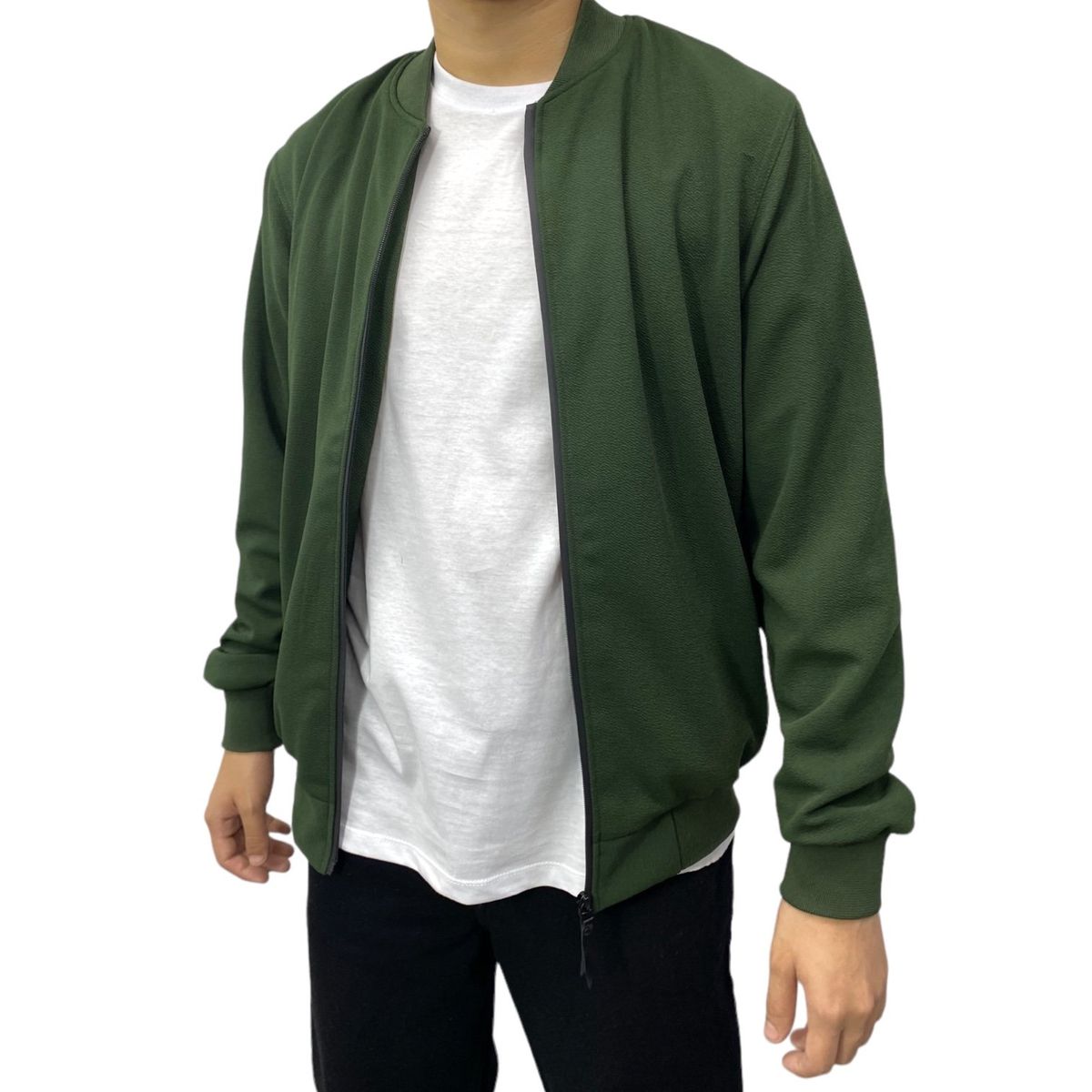 ABORIGEN - Casaca Bomber Jacquard Verde de Hombre - Aborigen