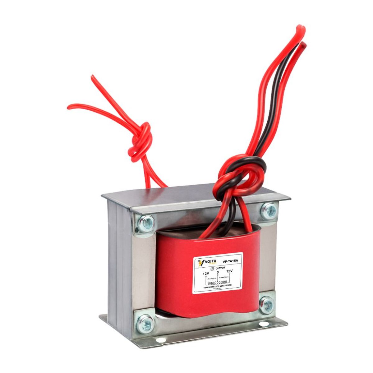 Transformador monofásico 220V AC a 12-0-12V AC 15 Amperios, marca VOITA POWER - Foto Principal