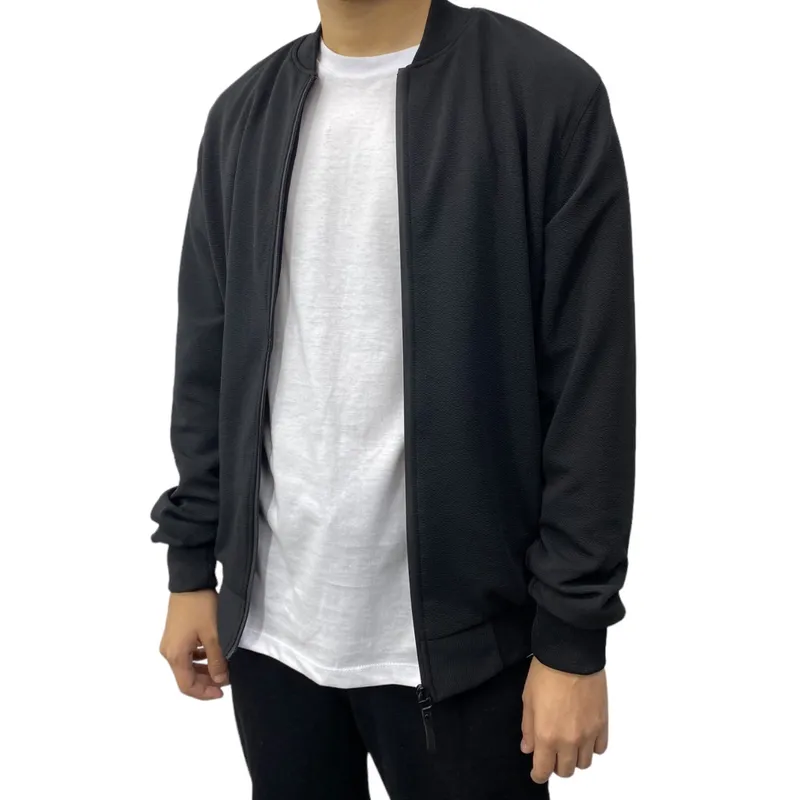 ABORIGEN - Casaca Bomber Jacquard Negro de Hombre - Aborigen