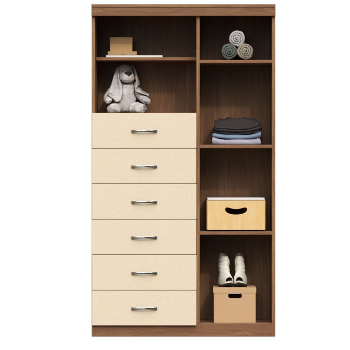 MUEBLES MACRUMO - Ropero con repisas 100cm  Color Sarga