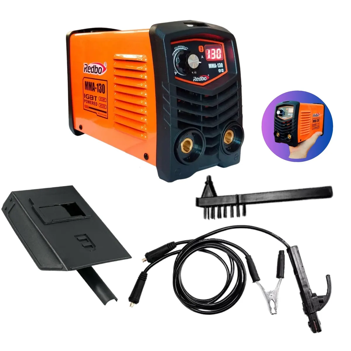 REDBO - Soldadora portátil Maquina de soldar 130A 220V + careta Redbo