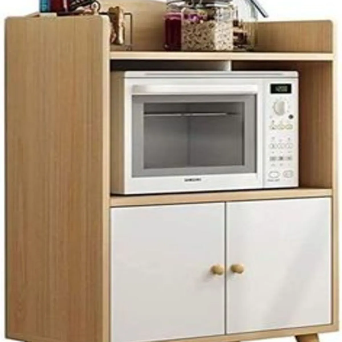 R&R MUEBLES - Mueble de Microondas Practico Ericka 2 Puertas R&R MUEBLES