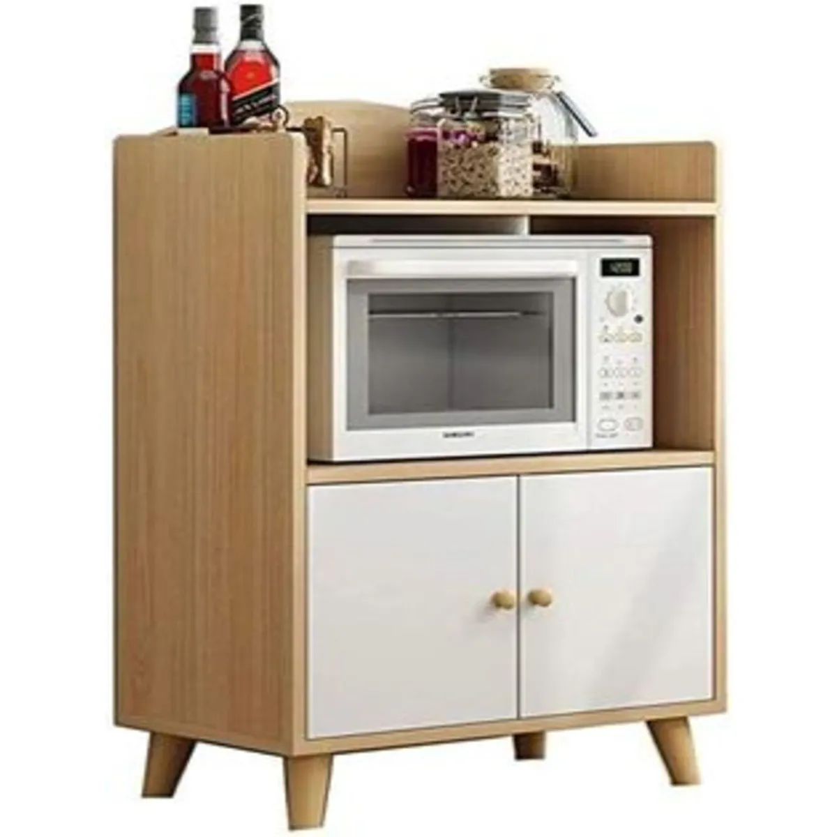 R&R MUEBLES - Mueble de Microondas Practico Ericka 2 Puertas R&R MUEBLES