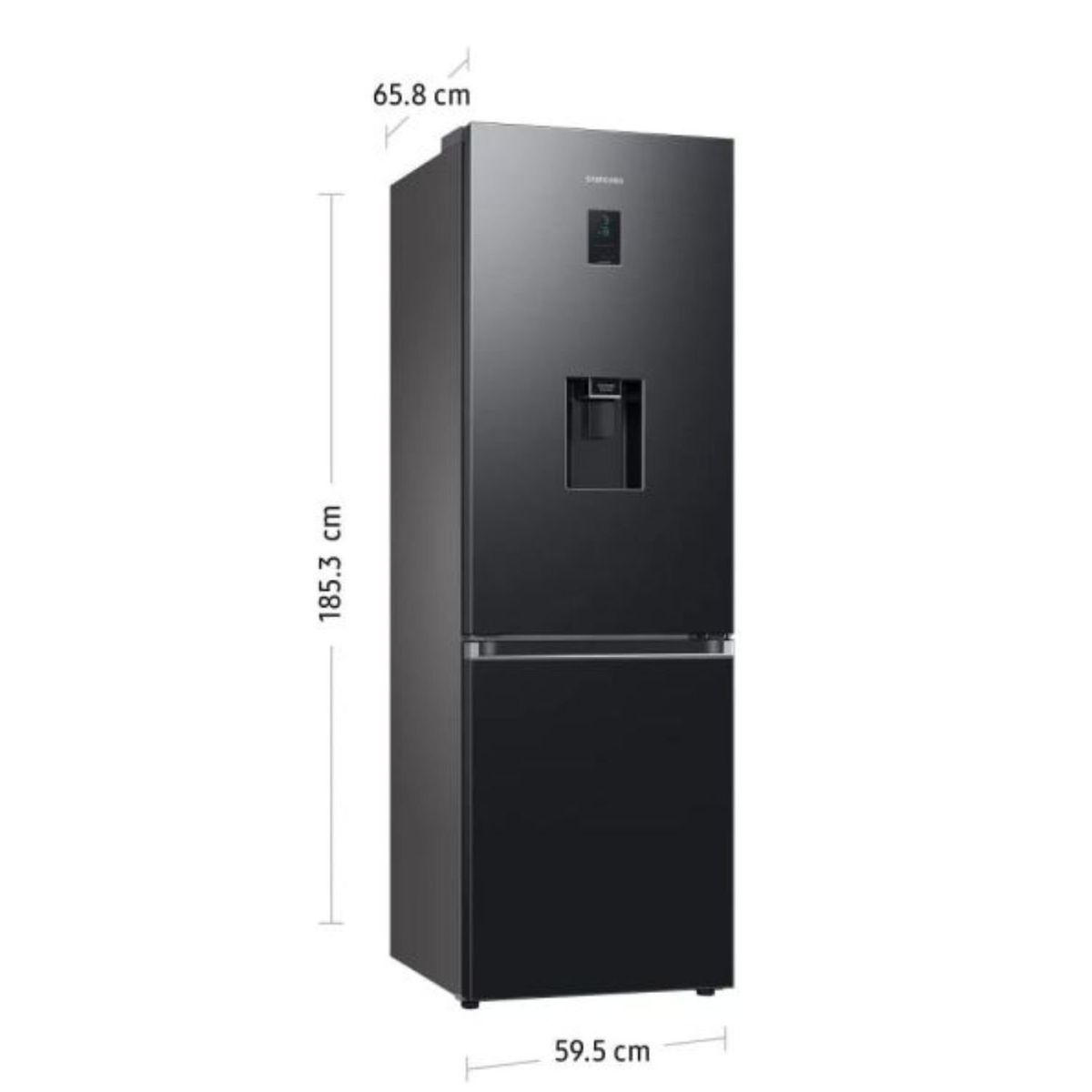 SAMSUNG - Refrigeradora Samsung Bottom Freezer  C/Dispensador 331L - Negro