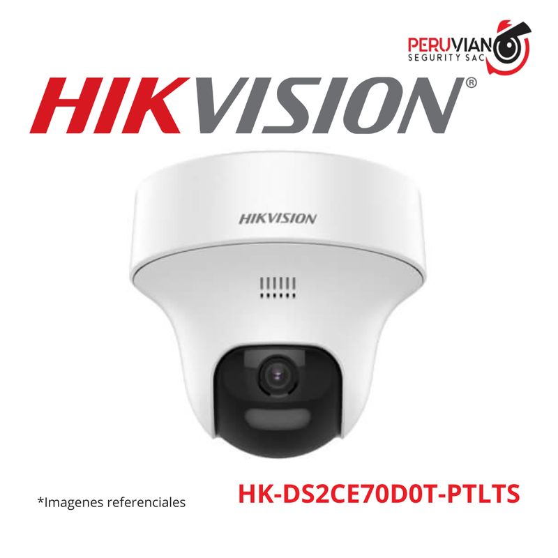 HIKVISION - Cámara PT fija con audio bidireccional de 2 MP  HK-DS2CE70D0T-PTLTS