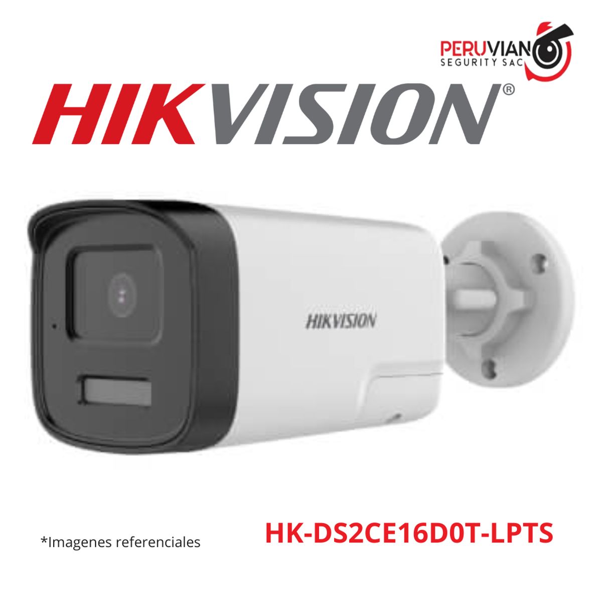 HIKVISION - Cámara mini bala fija con audio bidireccional de 2 MP  HK-DS2CE16D0T-LPTS