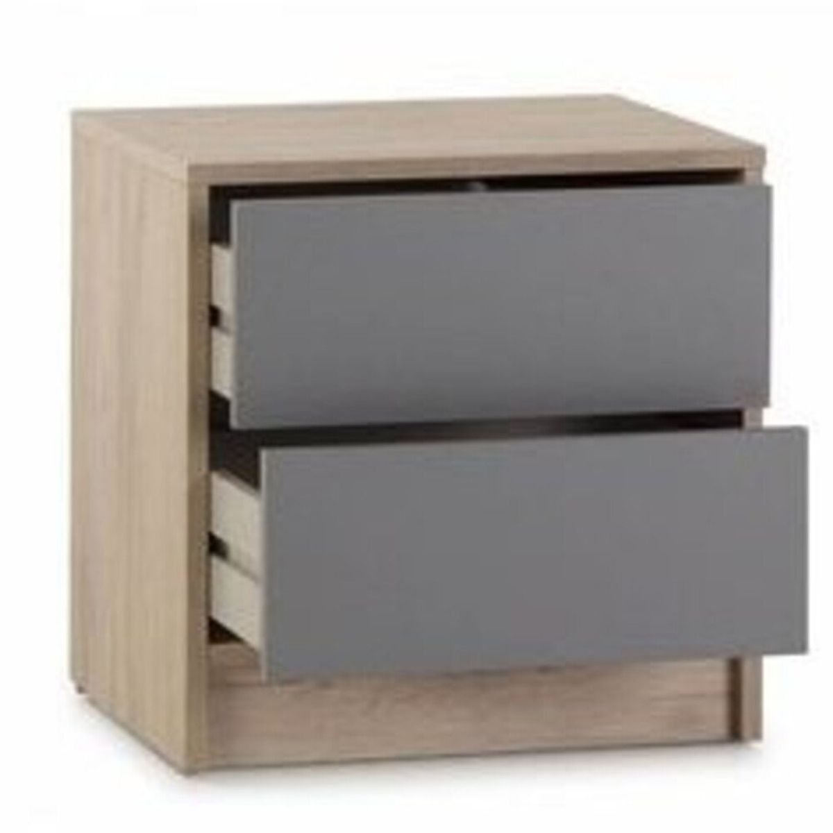 GENERICO - Velador estilo Nórdico Mabel 2 Cajones R&R MUEBLES