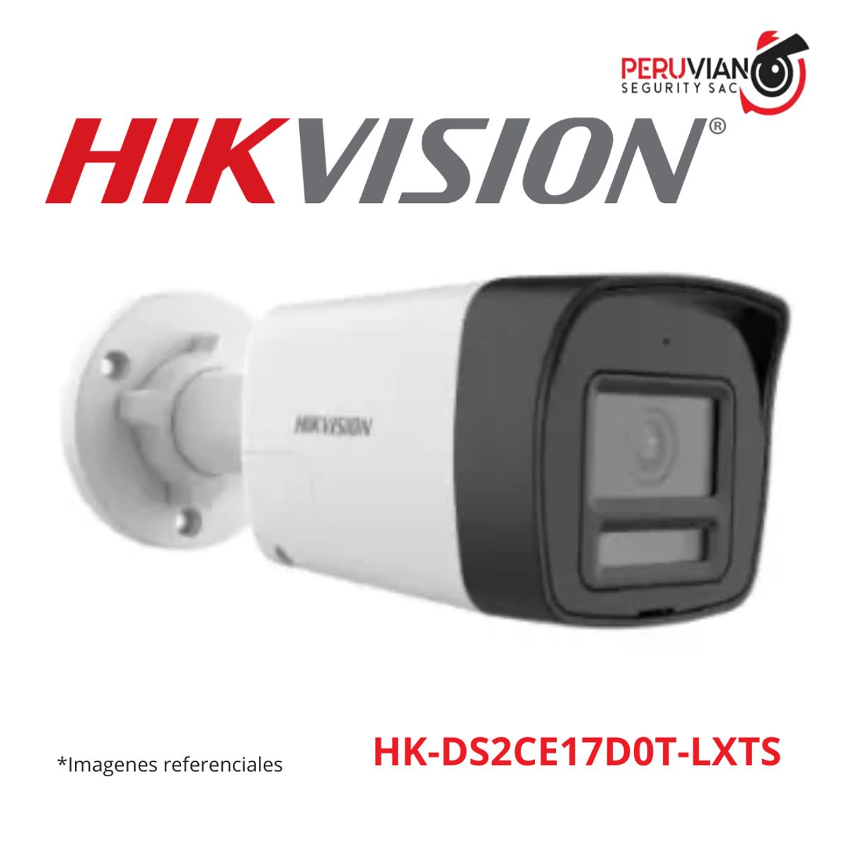 HIKVISION - Cámara tipo bala de 2 MP con sirena y audio bidireccional  HK-DS2CE17D0T-LXTS