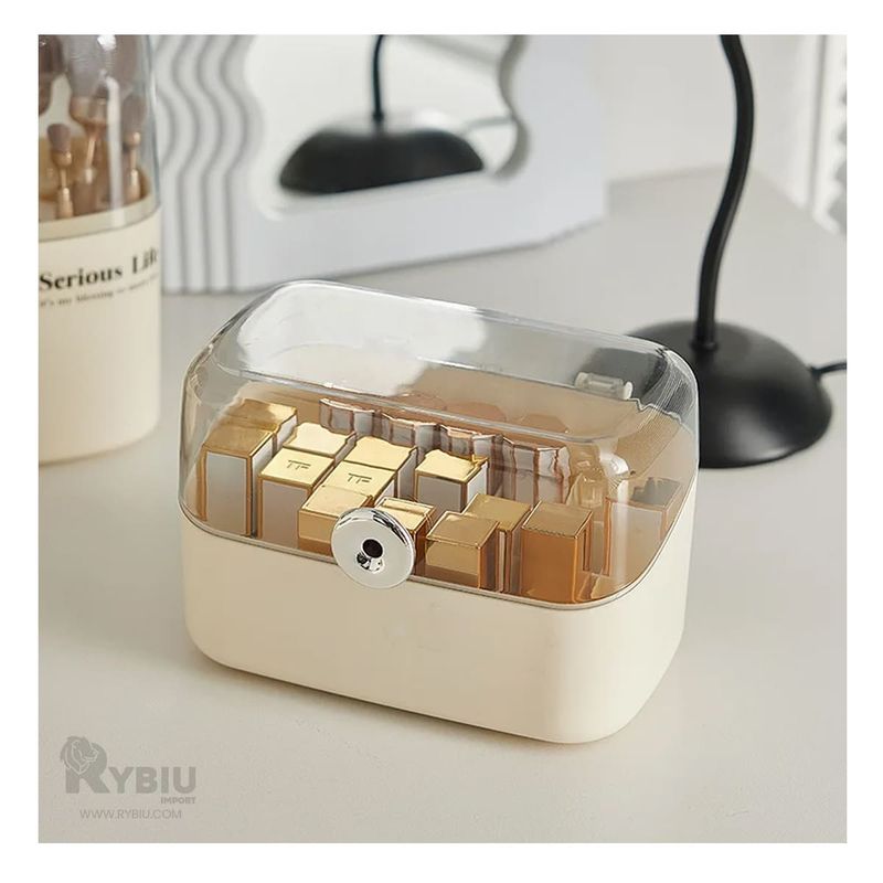 RYBIU IMPORT - Caja Cofre para Maquillaje en Color Beige Y+Regalo Agendita