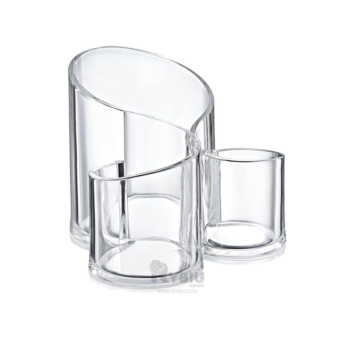 RYBIU IMPORT - Caja Ovalada de Acrilico en Transparente Y+Gift Stickers