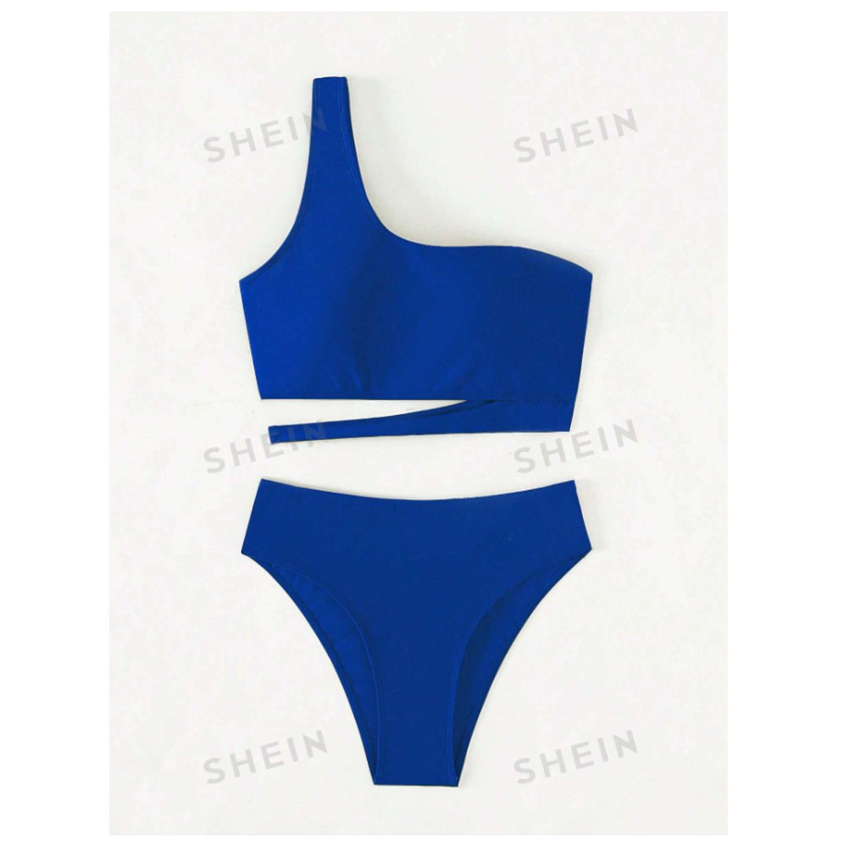 GENERICO - BIKINI AZUL CON ABERTURA DE HOMBRO