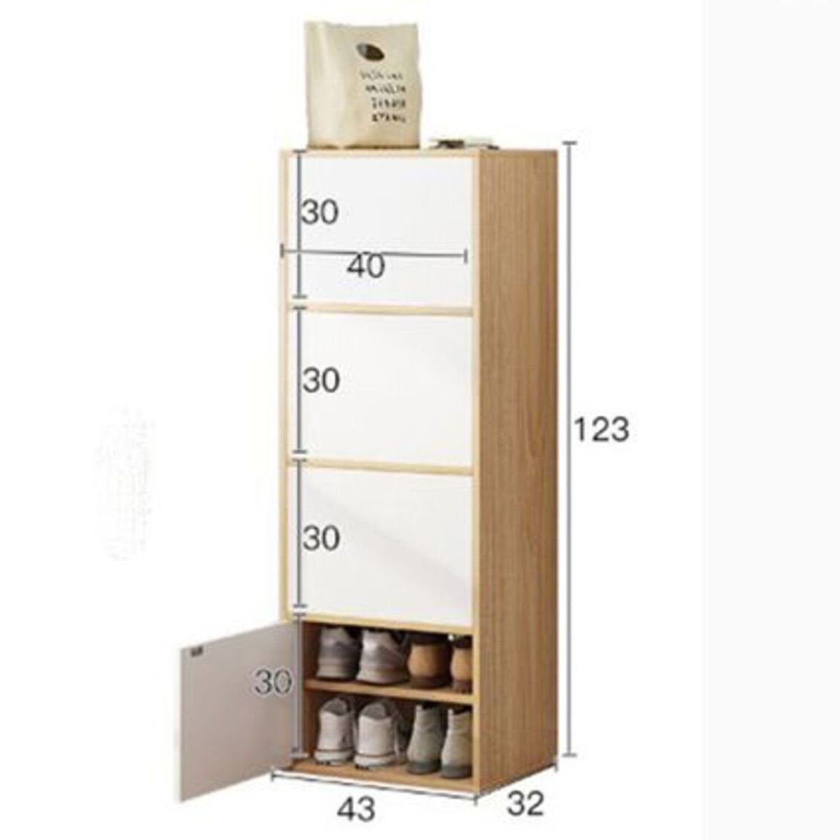 GENERICO - Zapatera Vintage Adef 4 Puertas R&R MUEBLES