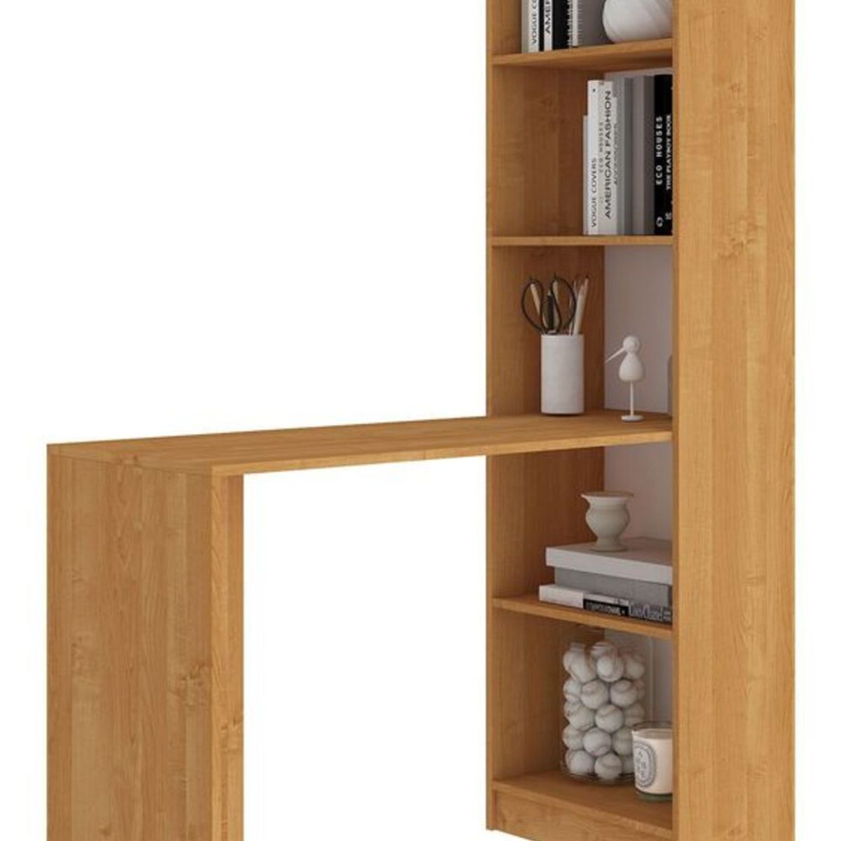 GENERICO - Escritorio Moderno Corali con Estante y 2 Cajones R&R MUEBLES