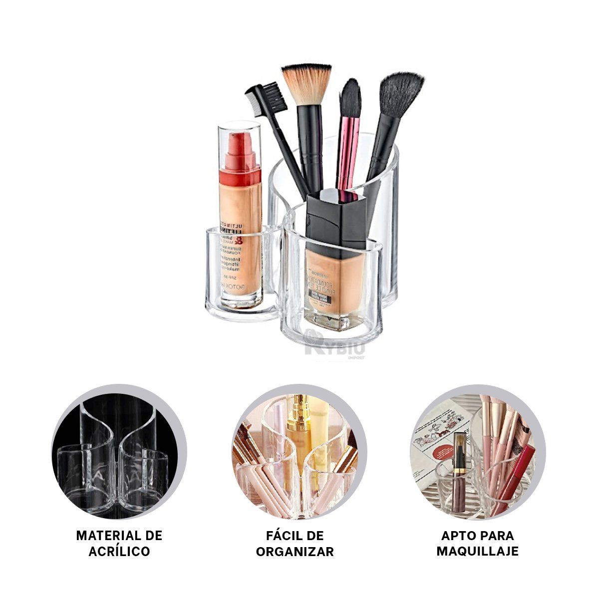 RYBIU IMPORT - Contenedor con Hermoso Diseño Transparente Y+Ligas de Regalo