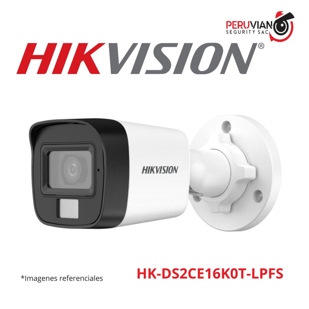HIKVISION - Cámara minibala con audio, luz e híbrida inteligente 3K  HK-DS2CE16K0T-LPFS